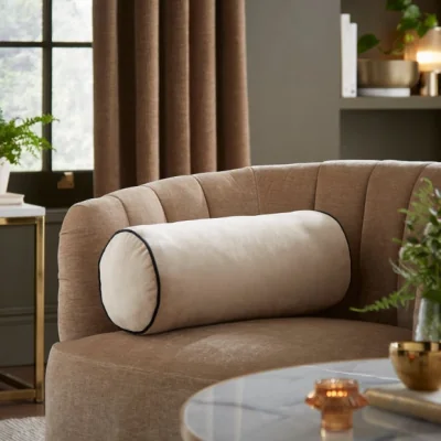 Dunelm Luxe Velour Contrast Bolster Cushion