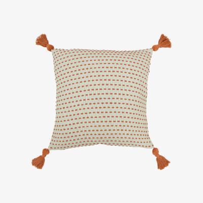 Dunelm Ezra Coral Cushion Coral and White