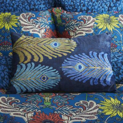 Dunelm Matthew Williamson Peacock Rectangle Feather Filled Cushion Black