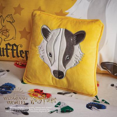 Dunelm Harry Potter Hufflepuff Cushion Yellow, Brown and Grey
