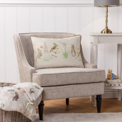 Dunelm Peter Rabbit™ Classic Natural Cushion Beige/Green/Orange