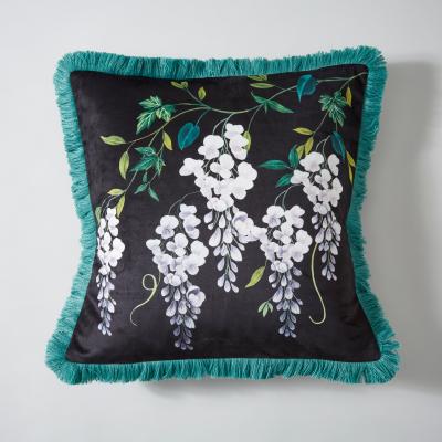 Dunelm Wysteria Velour Cushion MultiColoured