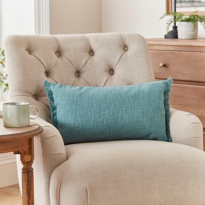 Dunelm Woven Fringe Rectangular Cushion Mineral