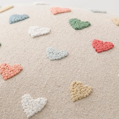 Dunelm Hearts French Knot Cushion MultiColoured