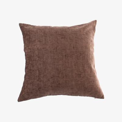 Dunelm Chenille Cushion Chocolate Brown