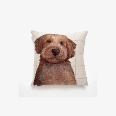 Dunelm Cockapoo Tapestry Cushion Natural