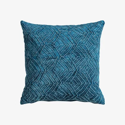 Dunelm Washed Velvet Cushion Teal (Blue)