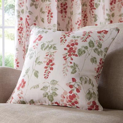Dunelm Wisteria Cushion Red Red