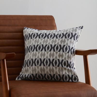 Dunelm Chenille Diamond Monochrome Cushion Grey/Black