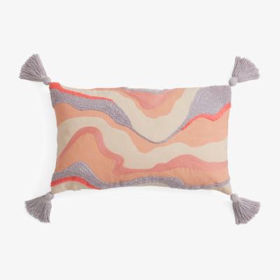 Dunelm Embroidered Marble Effect Rectangle Cushion with Tassels