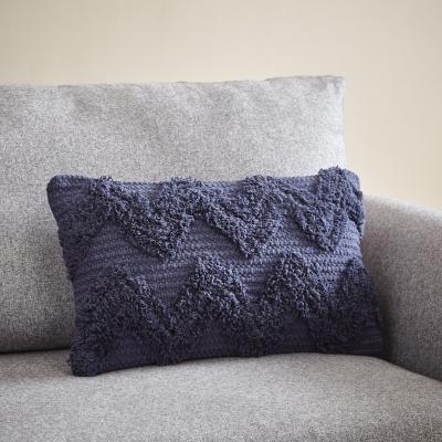 Dunelm ZigZag Blue Cushion Blue