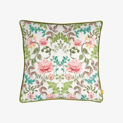 Dunelm furn. Heritage Floral Cushion Green