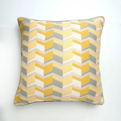 Dunelm Sonny Cushion Cover Yellow, Grey and White
