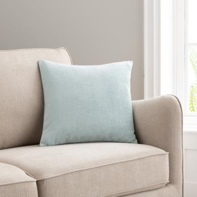 Dunelm Velour Cushion Duck Egg (Blue)