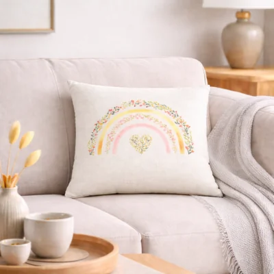 Dunelm Rainbow Floral Square Cushion