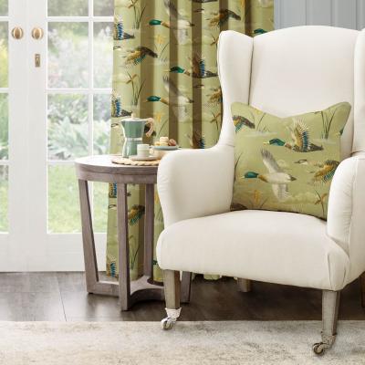 Dunelm Mallards in Flight Square Cushion Green