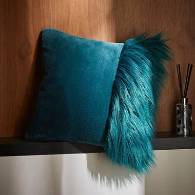 Dunelm Luxe Border Cushion Green
