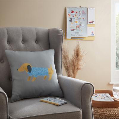Dunelm Dachshund Cushion MultiColoured
