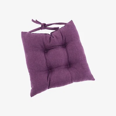 Dunelm Barkweave Aubergine Seat Pad Aubergine