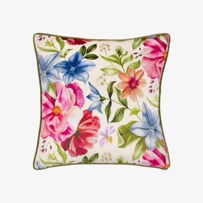 Dunelm Wylder Nectar Garden Petunia Square Cushion Cream