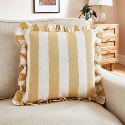 Dunelm Linford Stripe Cushion Yellow