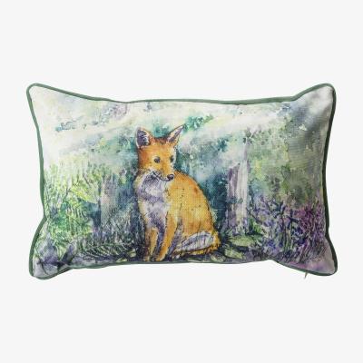 Dunelm Aquarelle Fox Cushion MultiColoured