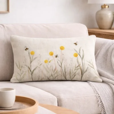 Dunelm Meadow Bee Rectangle Cushion