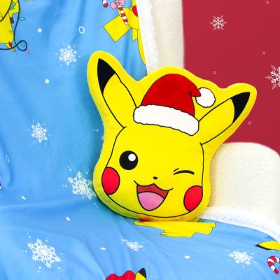 Dunelm Pokemon Santa Pikachu 3d Cushion Yellow