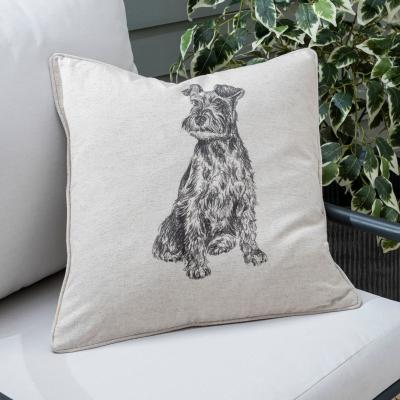 Dunelm Schnauzer Square Outdoor Cushion MultiColoured