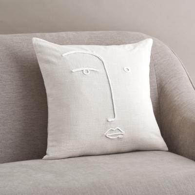 Dunelm Tufted Face Cushion White