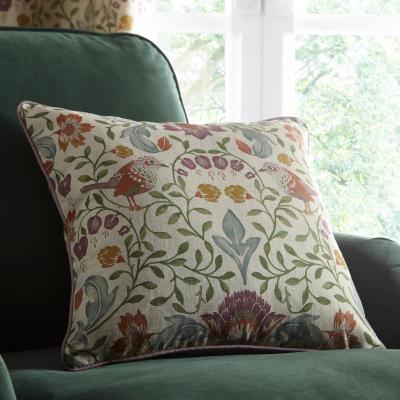 Dunelm Ruskin Cotton Natural Cushion Brown/Green/Blue