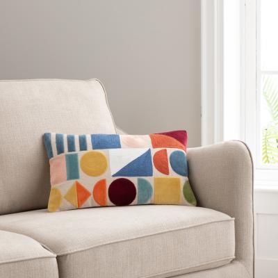 Dunelm Circuit Embroidered Cushion MultiColoured
