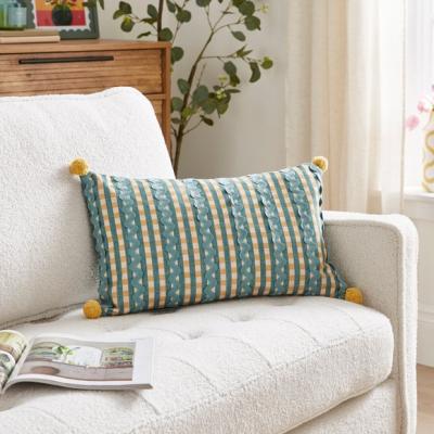 Dunelm Wiggle Pom Pom Rectangle Cotton Cushion