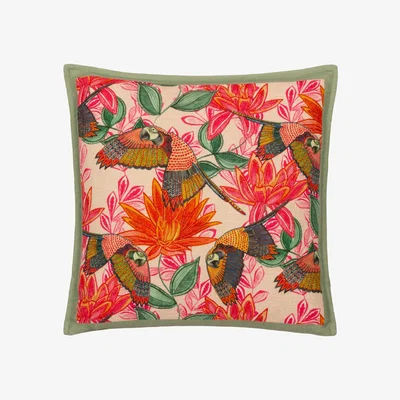 Dunelm Wylder Iniko Parrots Square Cushion MultiColoured