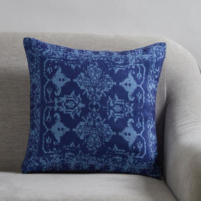 Dunelm Oriental Navy Pattern Printed Cushion Navy