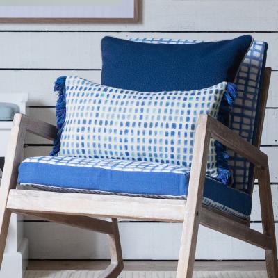 Dunelm Alma Cotton Rectangle Cushion Cobalt Blue