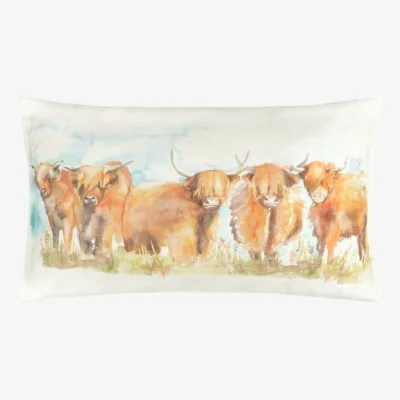Dunelm Highland Cattle Outdoor Rectangle Cushion