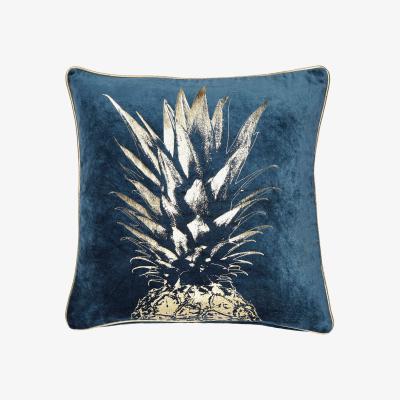 Dunelm Pineapple Foil Cushion Teal (Blue)