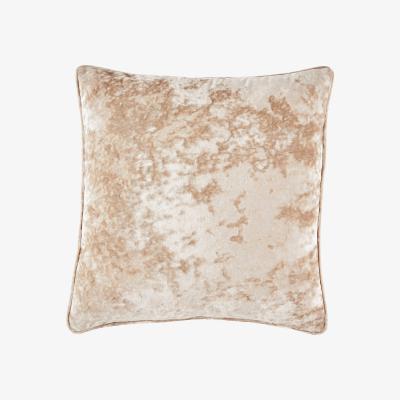 Dunelm Crushed Velour Cushion Champagne