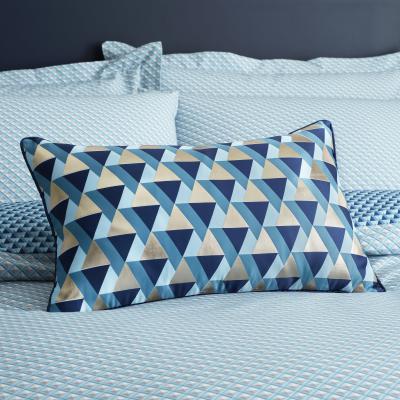 Dunelm Metallic Geometric Blue Cushion Blue