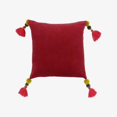 Dunelm Paoletti Poonam Pomegranate Velvet Cushion Pomegranate (Pink)