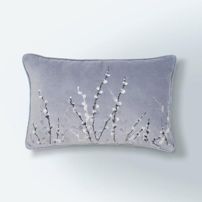 Dunelm Belle Embroidered Cushion Blue
