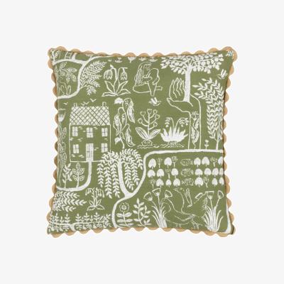 Dunelm furn. Frida Square Cushion Moss Green