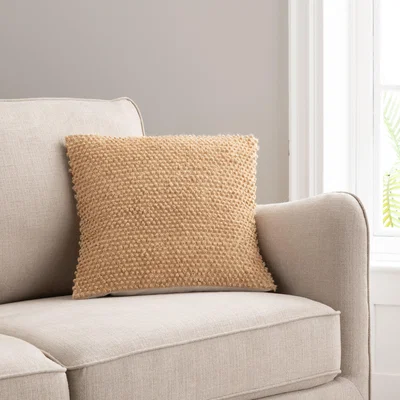 Dunelm Jute Bobble Natural Cushion Cover Natural