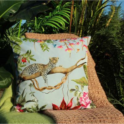 Dunelm Evans Lichfield Leopard Outdoor Cushion Blue