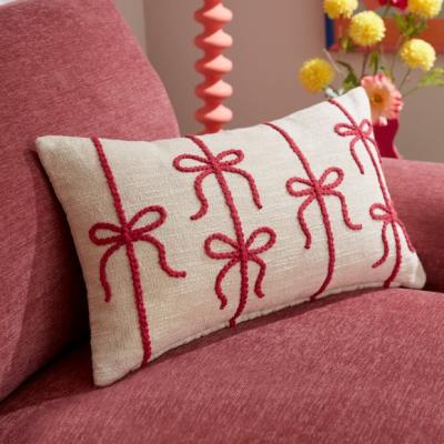 Dunelm Bow Cotton Square Cushion