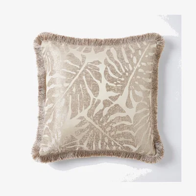 Dunelm Luxe Jacquard Palm Cushion Gold