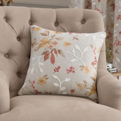 Dunelm Jasmine Natural Square Cushion Natural