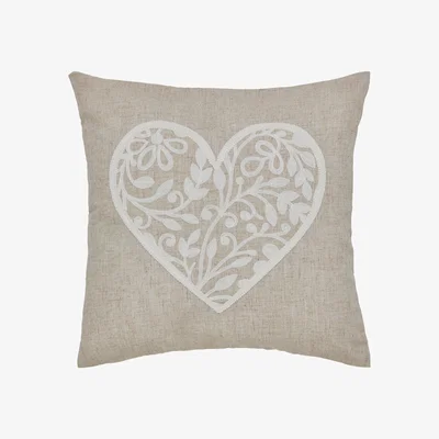 Dunelm Vintage Heart Natural Cushion Natural