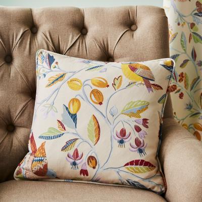 Dunelm Bird and Berries Square Cushion Natural